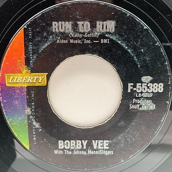 レコードメイン画像：USオリジナル 7インチ BOBBY VEE Run To Him / Walkin' With My Angel ('61 Liberty) OLDIES ボビー・ヴィー 45RPM.