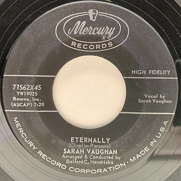 レコードメイン画像：名曲 Eternally 収録シングル EP オリジナル SARAH VAUGHAN c/w You're My Baby ('60 Mercury) 45RPM