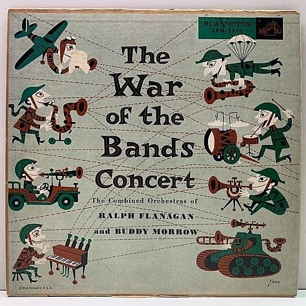 レコードメイン画像：10インチ FLAT 深溝 MONO 米オリジナル RALPH FLANAGAN And BUDDY MORROW The War Of The Bands Concert ('54 RCA LPM 3211) 概ね良好！