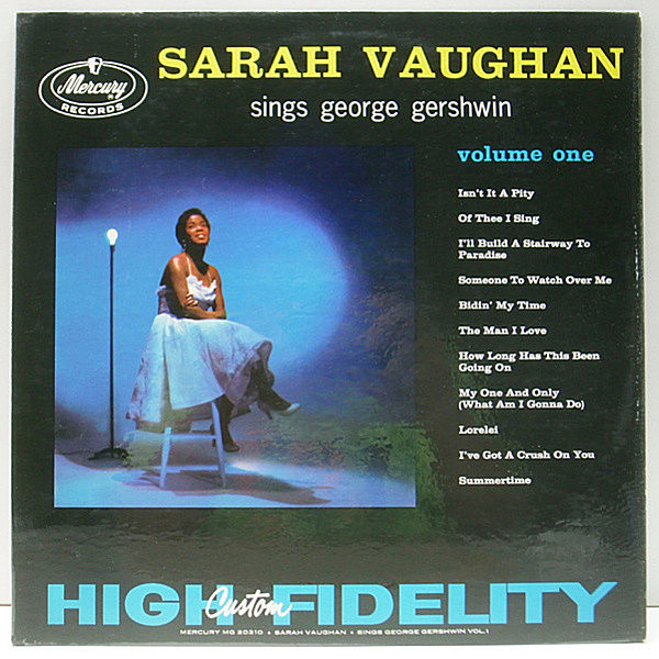 レコードメイン画像：美品 MONO 黒銀ラベル 深溝 USオリジナル SARAH VAUGHAN Sings George Gershwin ('58 Mercury) ガーシュウィン集 モノラル LP