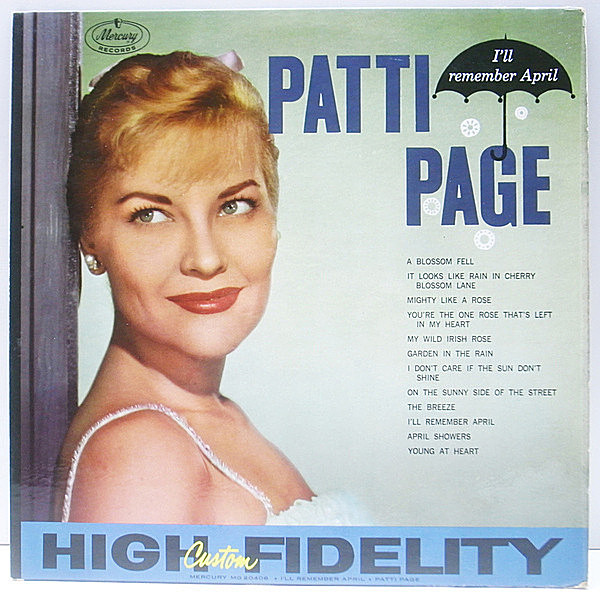 レコードメイン画像：美品 MONO 1st 黒銀ラベル 深溝 USオリジナル PATTI PAGE I'll Remember April (Mercury MG 20406) 春をテーマにした名唱たっぷりの名盤！