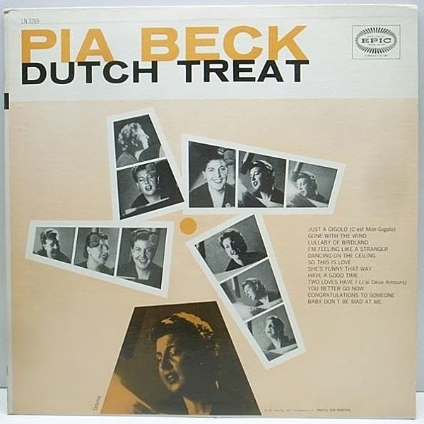 レコードメイン画像：ほぼ美品!! MONO Orig. PIA BECK Dutch Treat / 絶品のジャズVo.