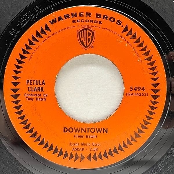 レコードメイン画像：USオリジナル 7インチ PETULA CLARK Downtown ('64 Warner Bros) ペトゥラ・クラーク 恋のダウンタウン 45RPM.