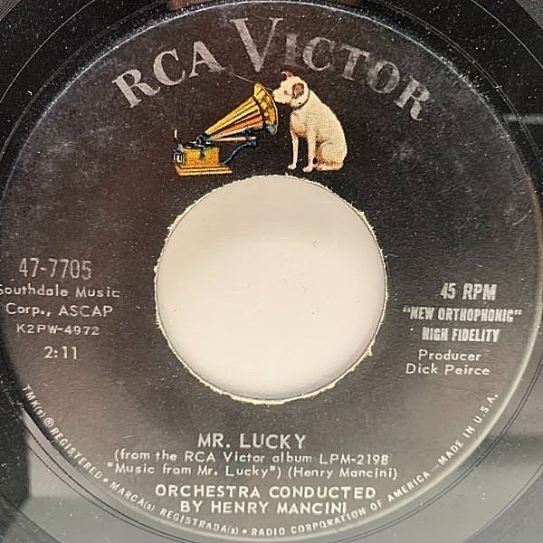 レコードメイン画像：【至福のイージーリスニング】USオリジナル 7インチ HENRY MANCINI Mr. Lucky / Floating Pad ('60 RCA Victor) ヘンリー・マンシーニ