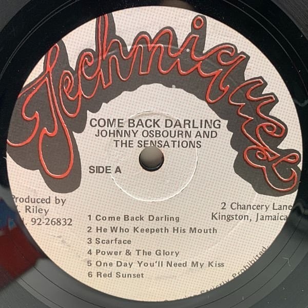 JOHNNY OSBOURNE / Come Back Darling (LP) / Techniques
