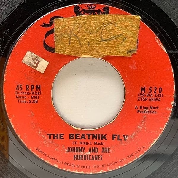 レコードメイン画像：USオリジナル 7インチ JOHNNY & THE HURRICANES The Beatnik Fly / Sand Storm ('60 Warwick) ROCKABILLY ジョニー&ザ・ハリケーンズ 45RPM