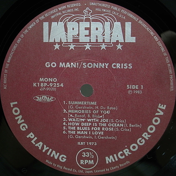 SONNY CRISS / Go Man! (LP) / Imperial | WAXPEND RECORDS
