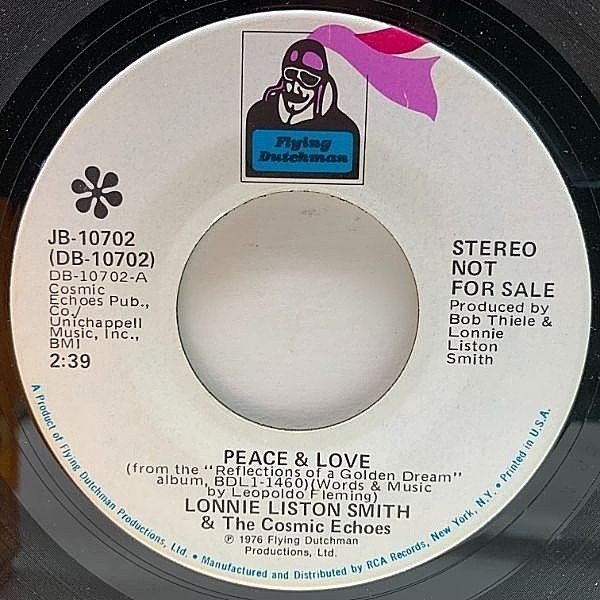 レコードメイン画像：美盤!! 7インチ プロモ USオリジナル LONNIE LISTON SMITH Peace & Love ('76 Flying Dutchman) JAZZ FUNK, SPIRITUAL DEEP MELLOW 45RPM.