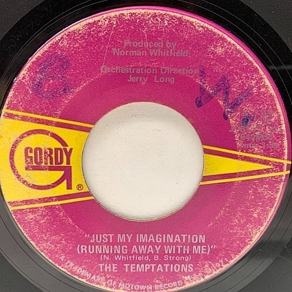 レコードメイン画像：USオリジナル 7インチ TEMPTATIONS Just My Imagination (Running Away With Me) ('71 Gordy) Psychedelic Soul テンプテーションズ 45RPM.