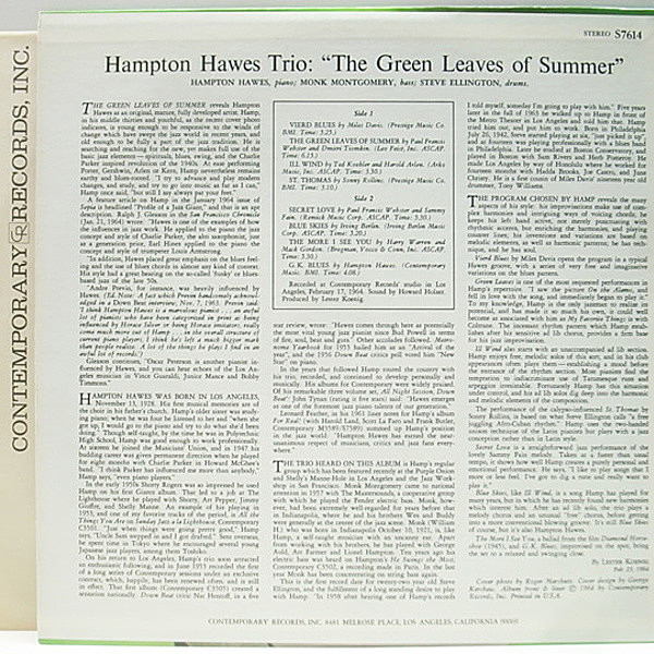 HAMPTON HAWES / The Green Leaves Of Summer (LP