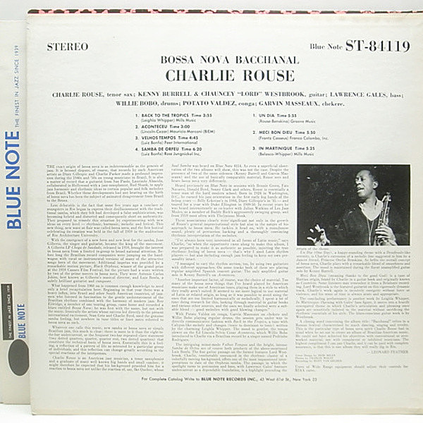 CHARLIE ROUSE / Bossa Nova Bacchanal (LP) / Blue Note