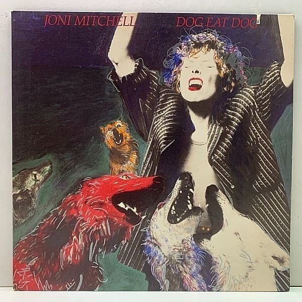 レコードメイン画像：USオリジナル JONI MITCHELL Dog Eat Dog ('85 Geffen) w/ Michael McDonald, James Taylor, Wayne Shorter ほか 豪華面子!!