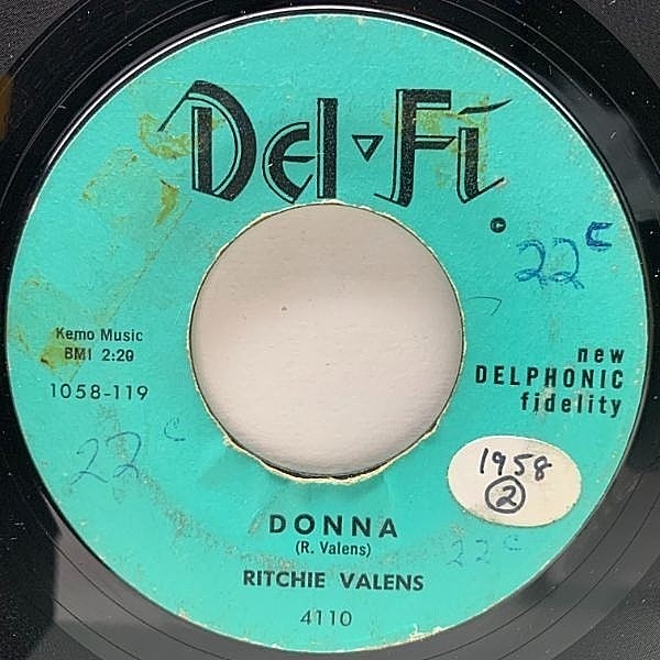 レコードメイン画像：美再生!! USオリジナル 7インチ RITCHIE VALENS Donna / La Bamba ('58 Del-Fi) リッチー・ヴァレンス 17歳で早逝したR&Rスター 45RPM.