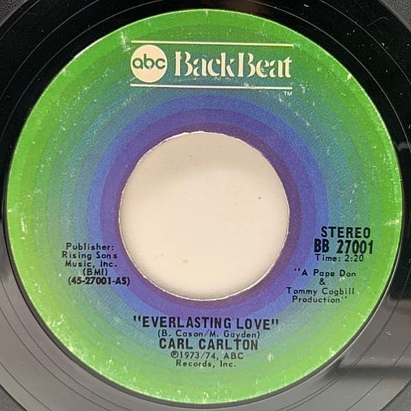 レコードメイン画像：USオリジナル 7インチ CARL CARLTON Everlasting Love / I Wanna Be Your Main Squeeze ('73 ABC) ROBERT KNIGHT カヴァー PAUL KELLY