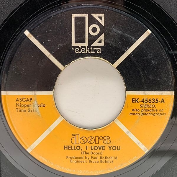 Roosevelt Elliot 10インチレコード DOORS / Hello, I Love You (7) / Elektra | WAXPEND RECORDS
