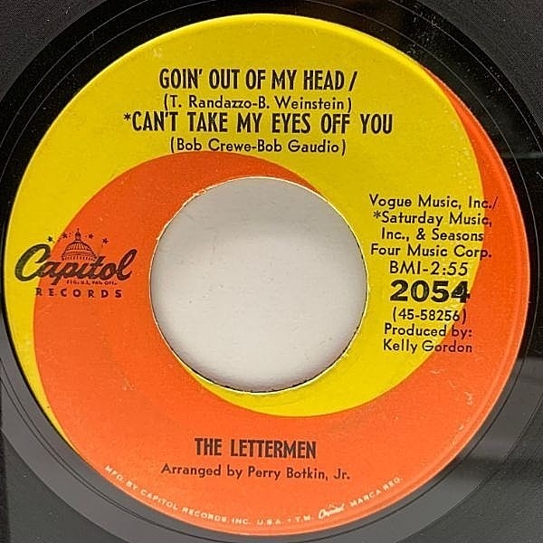 レコードメイン画像：USオリジ 7インチ LETTERMEN Goin' Out Of My Head / Can't Take My Eyes Off You ('67 Capitol) ラスヴェガス出身の男性コーラスグループ