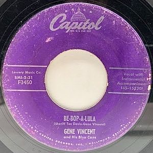 レコード画像：GENE VINCENT AND THE BLUE CAPS / Be-Bop-A-Lula / Woman Love