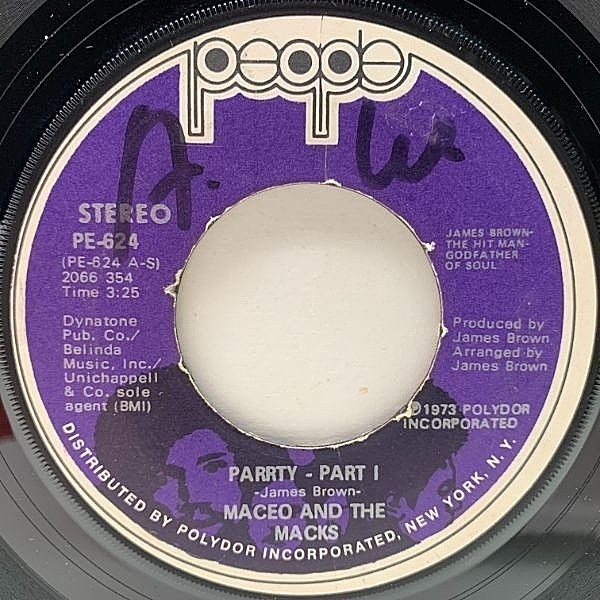 レコードメイン画像：【GANG STARR Who's Gonna Take the Weight? ネタ】USオリジナル 7インチ MACEO & THE MACKS Parrty ('73 People) JBファミリー 45RPM.