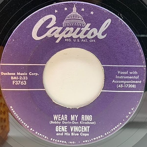 GENE VINCENT AND THE BLUE CAPS / Lotta Lovin' / Wear My Ring (7) / Capitol  | WAXPEND RECORDS
