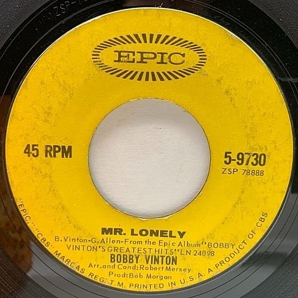 レコードメイン画像：USオリジナル 7インチ BOBBY VINTON Mr. Lonely / It's Better To Have Loved ('64 Epic) ボビー・ヴィントン 45RPM.