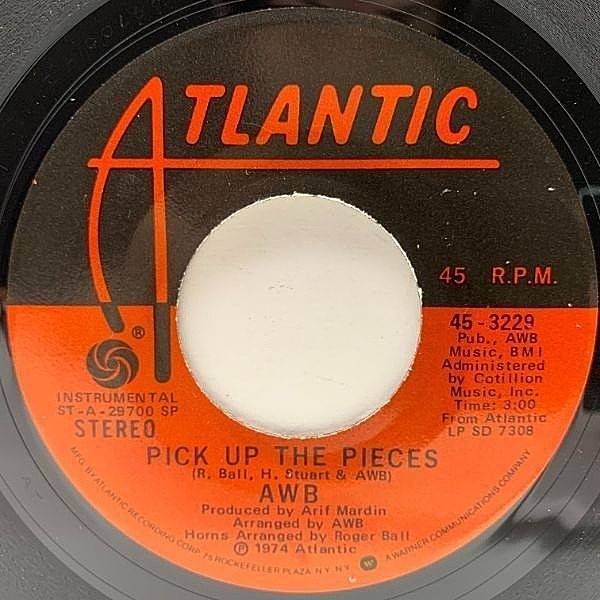 レコードメイン画像：USオリジナル 7インチ AVERAGE WHITE BAND Pick Up The Pieces ('74 Atlantic) アヴェレージ・ホワイト・バンド 45RPM.