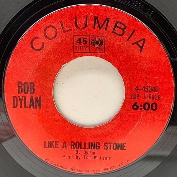 レコードメイン画像：USオリジナル 7インチ BOB DYLAN Like A Rolling Stone ('65 Columbia 4-43346) ボブ・ディラン／ライク・ア・ローリング・ストーン EP
