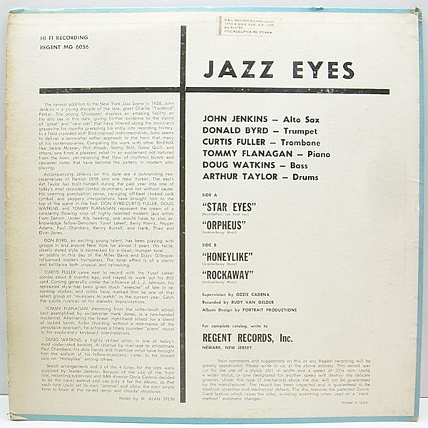 JOHN JENKINS / Jazz Eyes (LP) / Regent | WAXPEND RECORDS