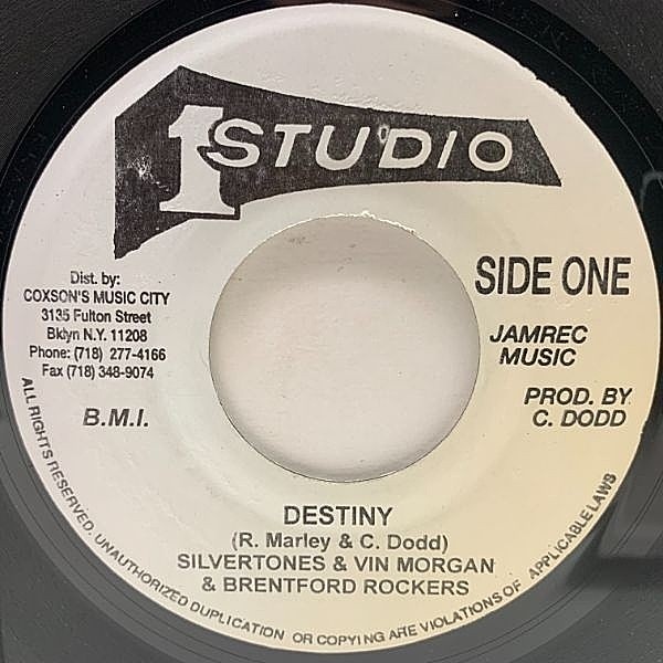 レコードメイン画像：JAオリジナル 7インチ SILVERTONES / VIN MORGAN / BRENTFORD ROCKERS Destiny (Studio One) ブジュ・バントン 45RPM.