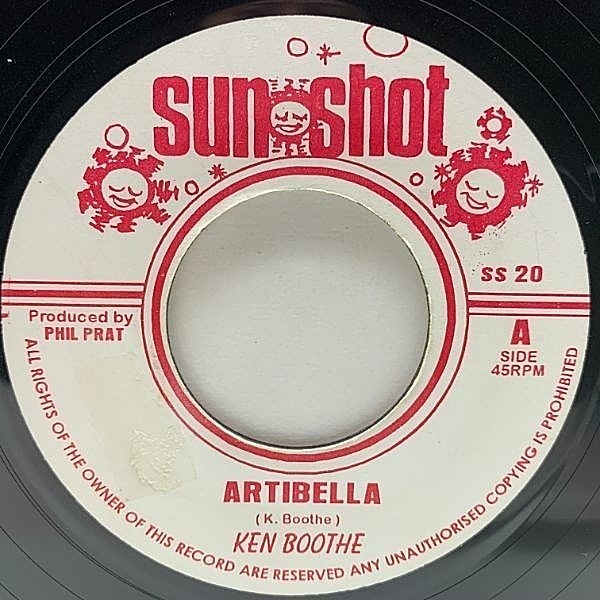 レコードメイン画像：【渋い切れ味のヴォーカルSKA】UKプレス 7インチ KEN BOOTHE / BOBBY KALPHAT Artibella (Sunshot) ROCKSTEADY, DUB ケン・ブース 45RPM.