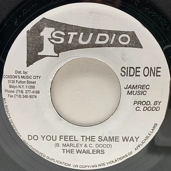 レコードメイン画像：JAプレス 7インチ WAILERS Do You Feel The Same Way / Destiny (Studio One) BOB MARLEY 初期ウェイラーズによるホットなSKA収録 45RPM.