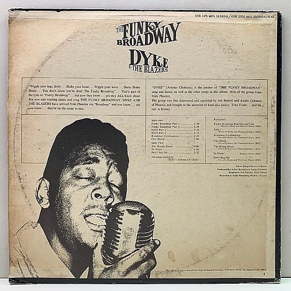 洋楽 DYKE & THE BLAZERS/THE FUNKY BROADWAY LP DYKE & THE BLAZERS / The Funky Broadway (LP) / Original Sound