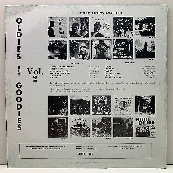 VARIOUS / Oldies But Goodies Vol. 2 (LP) / Studio One