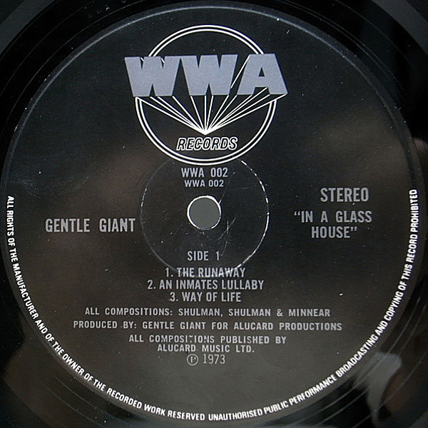 GENTLE GIANT / In A Glass House (LP) / WWA | WAXPEND RECORDS