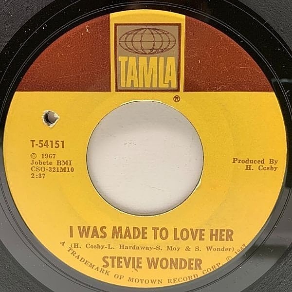レコードメイン画像：USオリジナル 7インチ STEVIE WONDER I Was Made To Love Her / Hold Me ('67 Tamla) スティーヴィー・ワンダー 愛するあの娘に 45RPM.
