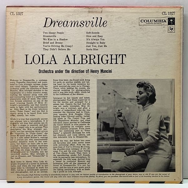 定番人気！ ◯Original◯in USA◯MONO◯LOLA ALBRIGHT◯COLUMBIA RECORDS CL-1327◯  DREAMSVILLE ◯