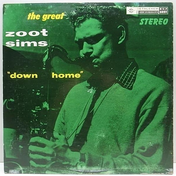 レコードメイン画像：FLAT 両溝 オリジナル ZOOT SIMS Down Home (青, STEREO) 音抜群