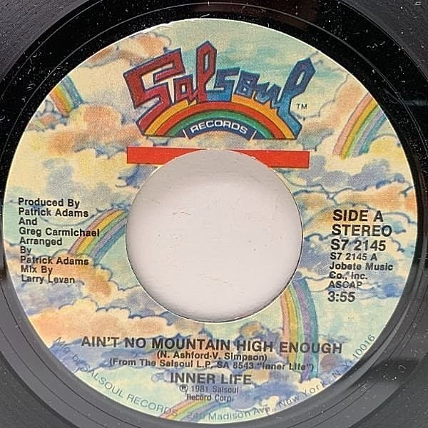 レコードメイン画像：【珍しい7インチ】極美盤!! 7インチ USオリジナル INNER LIFE Ain't No Mountain High Enough ('81 Salsoul) PATRICK ADAMS prod.