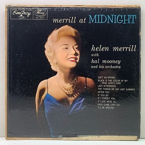 レコードメイン画像：US 完全オリジナル MONO 大ドラマー 深溝 HELEN MERRILL At Midnight ('57 EmArcy 36107) w./Marian McPartland, Milt Hinton
