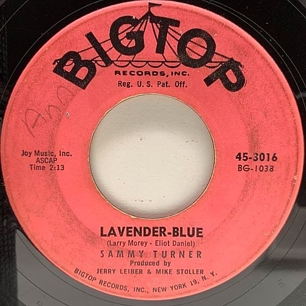 レコードメイン画像：USオリジナル 7インチ SAMMY TURNER Lavender-Blue ('59 Bigtop) サミー・ターナー Doo Wop 45RPM.