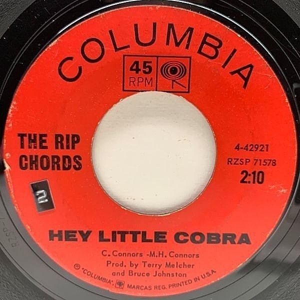 レコードメイン画像：USオリジナル 7インチ RIP CHORDS Hey Little Cobra / The Queen ('63 Columbia) Surf Music 大瀧詠一 元ネタ 45RPM.
