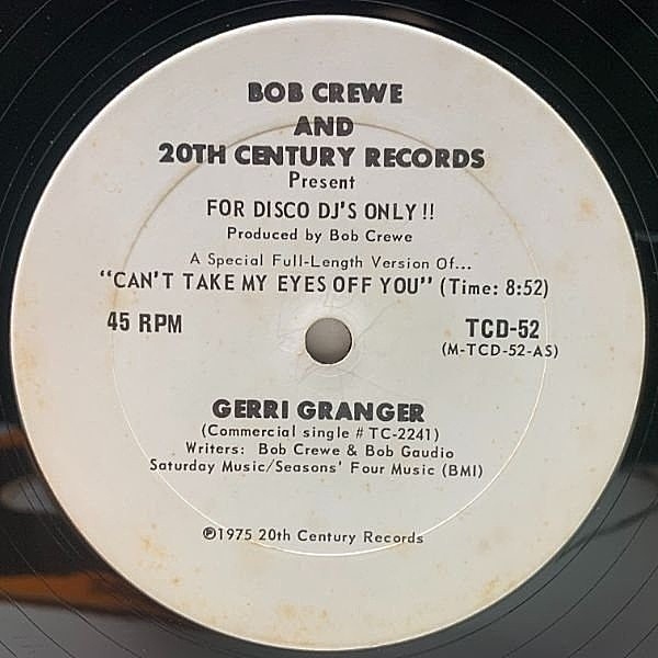 レコードメイン画像：入手難!! プロモオンリー【君の瞳に恋してる】GERRI GRANGER Can't Take My Eyes Off You / Hot Ta Trot 激レア US 12インチ