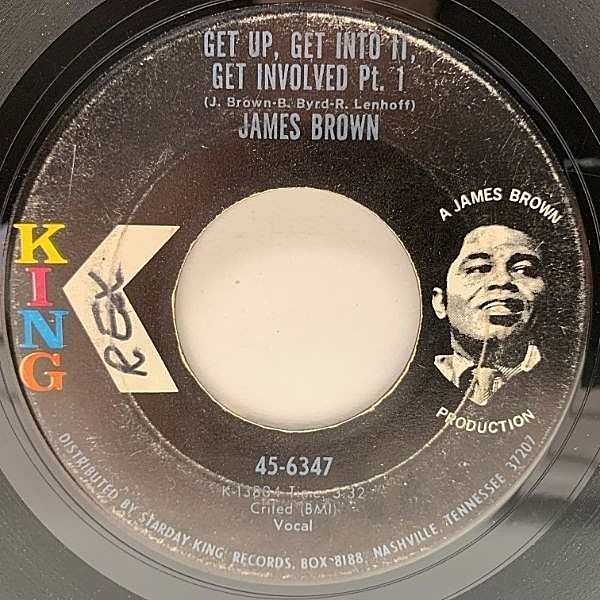 レコードメイン画像：【NAS Where Are They Now サンプリング ネタ】USオリジナル 7インチ JAMES BROWN Get Up, Get Into It, Get Involved ('70 King) 45RPM.