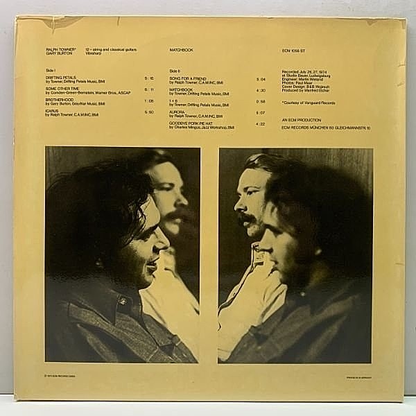RALPH TOWNER / GARY BURTON / Matchbook (LP) / ECM | WAXPEND