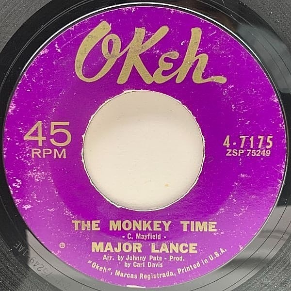 レコードメイン画像：【ノーザン・ソウルを代表する名曲】USオリジナル 7インチ MAJOR LANCE The Monkey Time / Mama Didn't Know ('63 Okeh) JOHNNY PATE prod.
