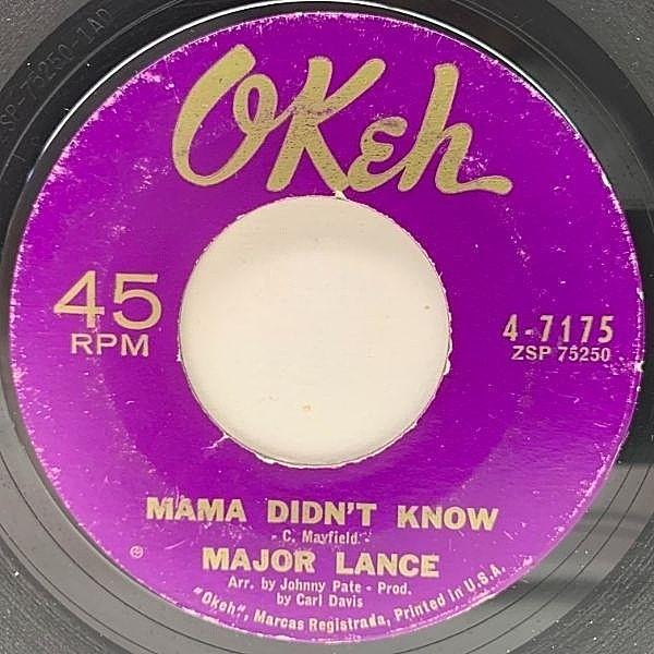 MAJOR LANCE / The Monkey Time / Mama Didn't Know (7) / Okeh