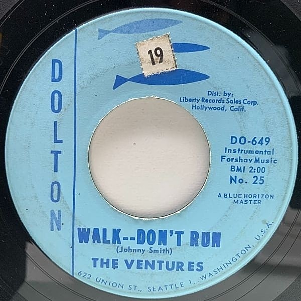レコードメイン画像：	 【ガレージ・サーフ・ロック】USオリジナル 7インチ VENTURES Walk -- Don't Run / Home ('60 Dolton) ベンチャーズ 急がば廻れ 45RPM.