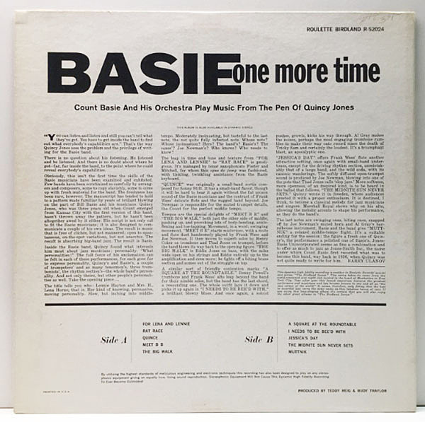COUNT BASIE one more time LPレコード COUNT BASIE / Basie, One More Time (LP) / Roulette | WAXPEND