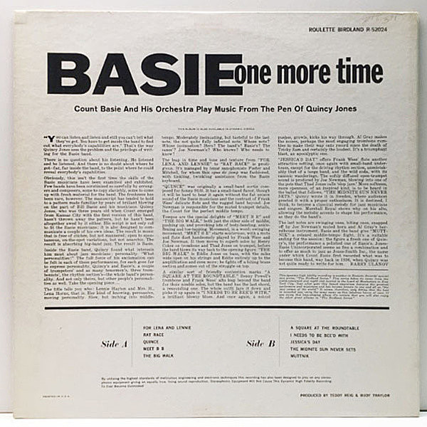 COUNT BASIE one more time LPレコード COUNT BASIE / Basie, One More Time (LP) / Roulette | WAXPEND