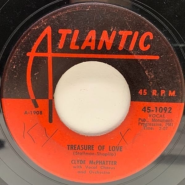 レコードメイン画像：USオリジナル 7インチ CLYDE McPHATTER Treasure Of Love / When You're Sincere ('56 Atlantic) THE DRIFTERS 名バラード収録 特価 45RPM.