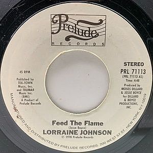 レコード画像：LORRAINE JOHNSON / Feed The Flame / Who Do You Think You're Fooling